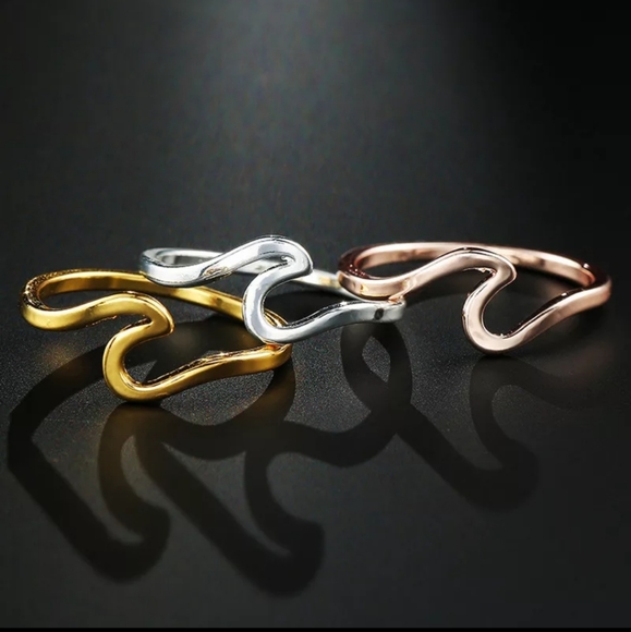 Wave Ring Bohemian Copper Metal Rose Gold - Picture 2 of 4